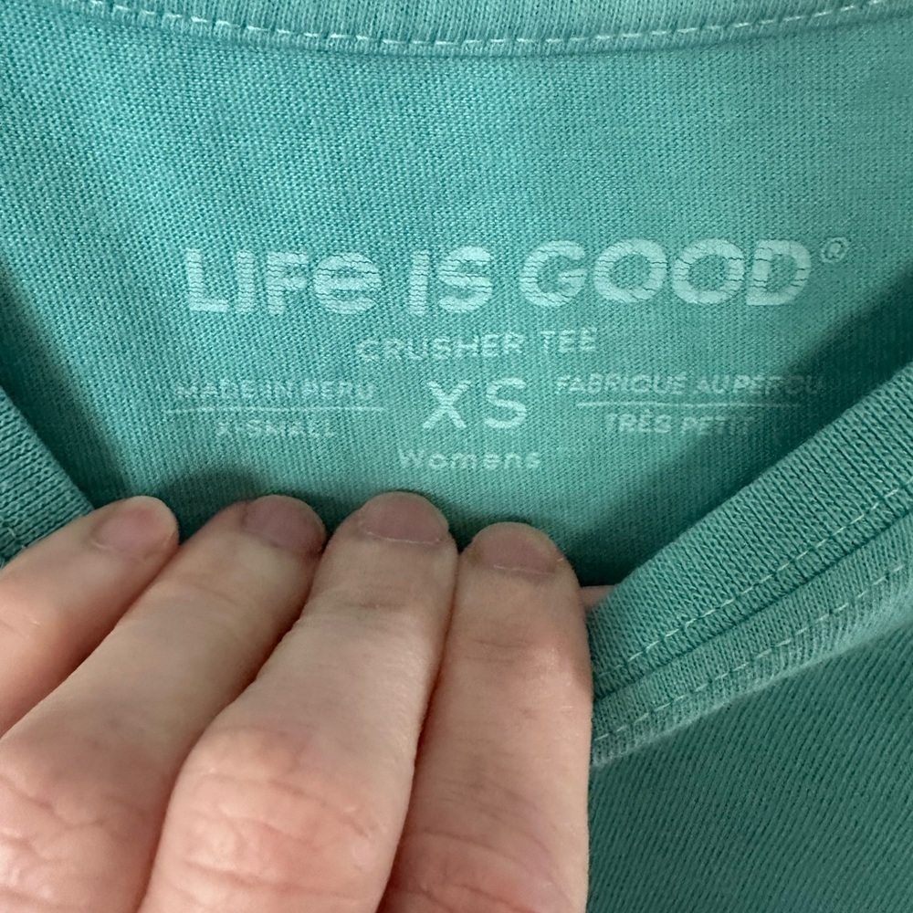 Life Is Good Teal Mountain 'Simplify' Short Sleeve women Tee - Picture 5 of 5